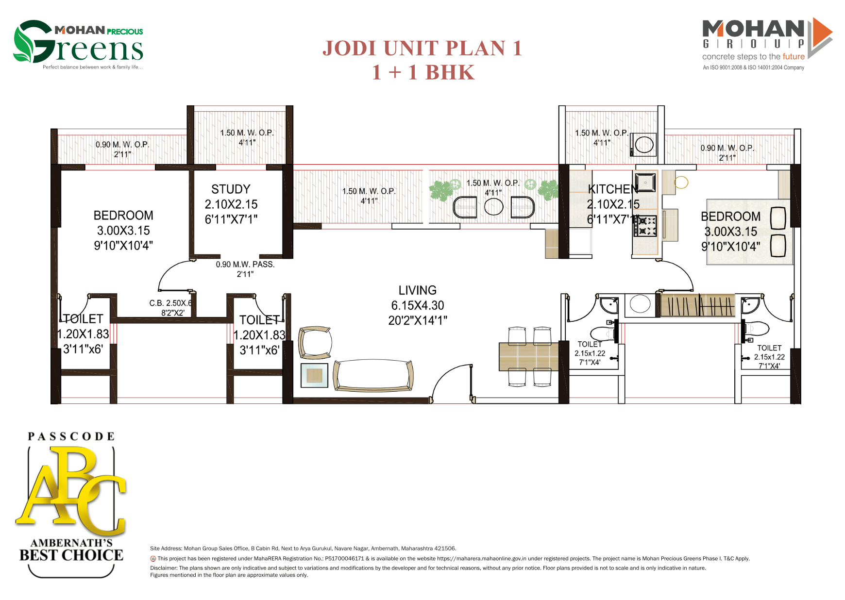 Mohan Precious Greens Phase III, Ambernath — floor plan 1