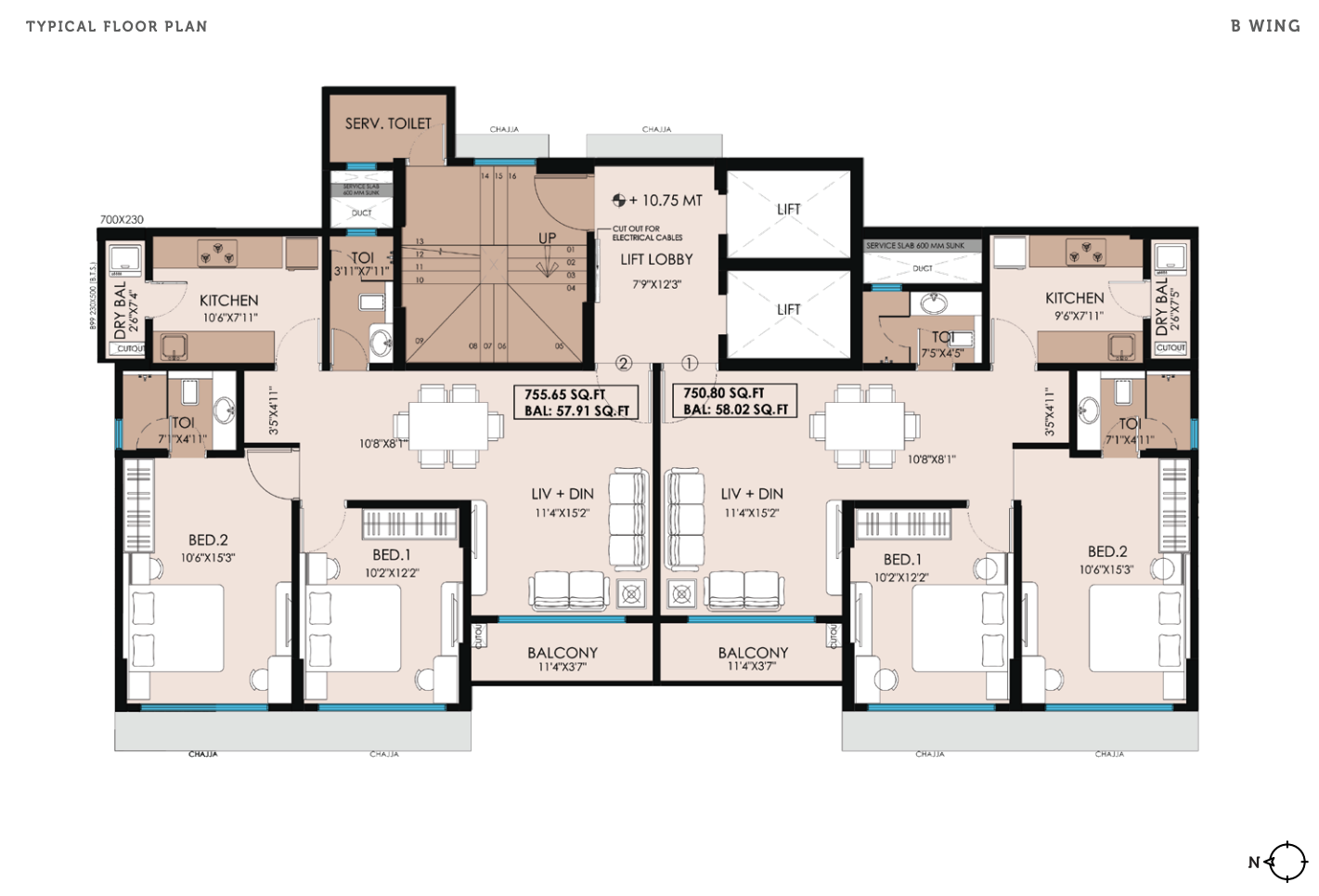 Ashok Odyssey - C Wing, Ghatkopar West — floor plan 1