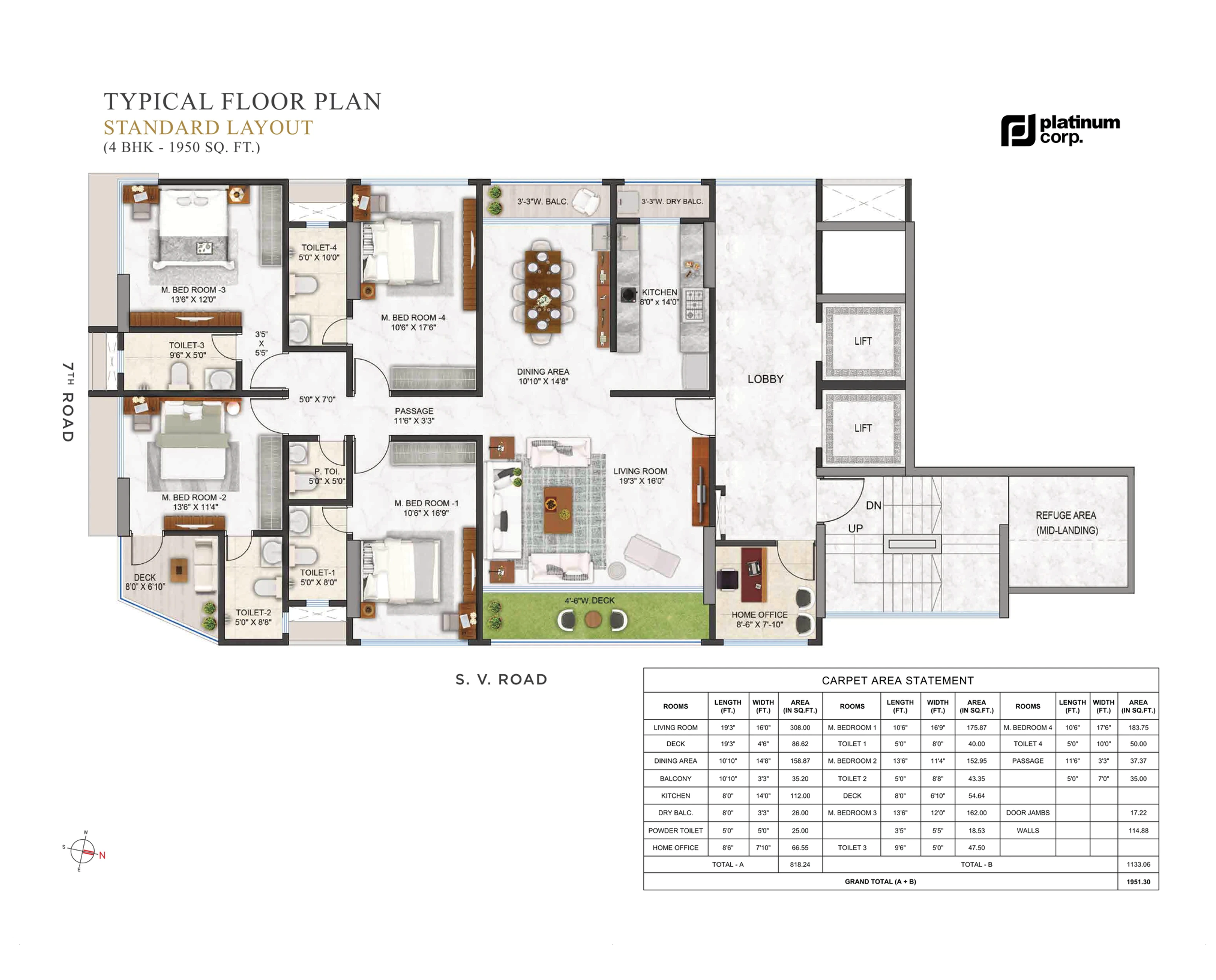 Platinum Vista, Khar West — floor plan 1