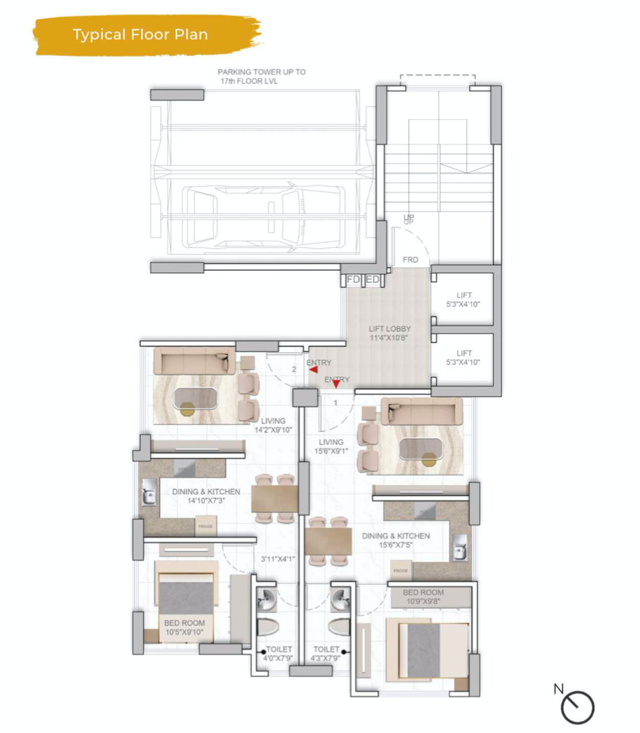 Zarion, Dadar West — floor plan 1