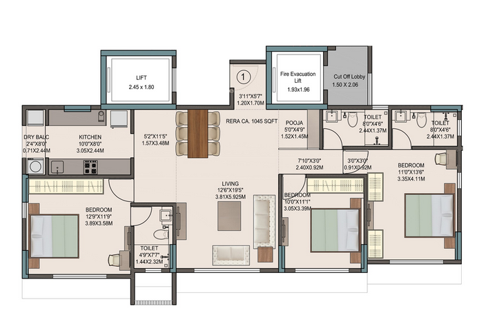 Neelsidhi Ashwin, Ghatkopar East — floor plan 1