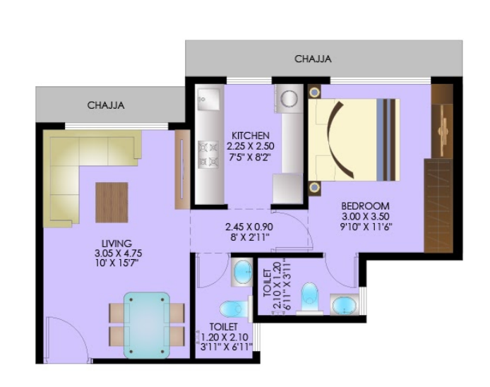 Neelsidhi Ballarat, New Panvel — floor plan 1