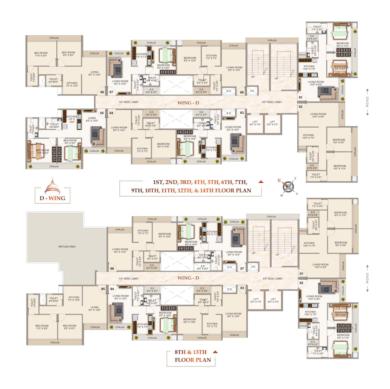 Imperial Tower - II, Panvel — floor plan 1
