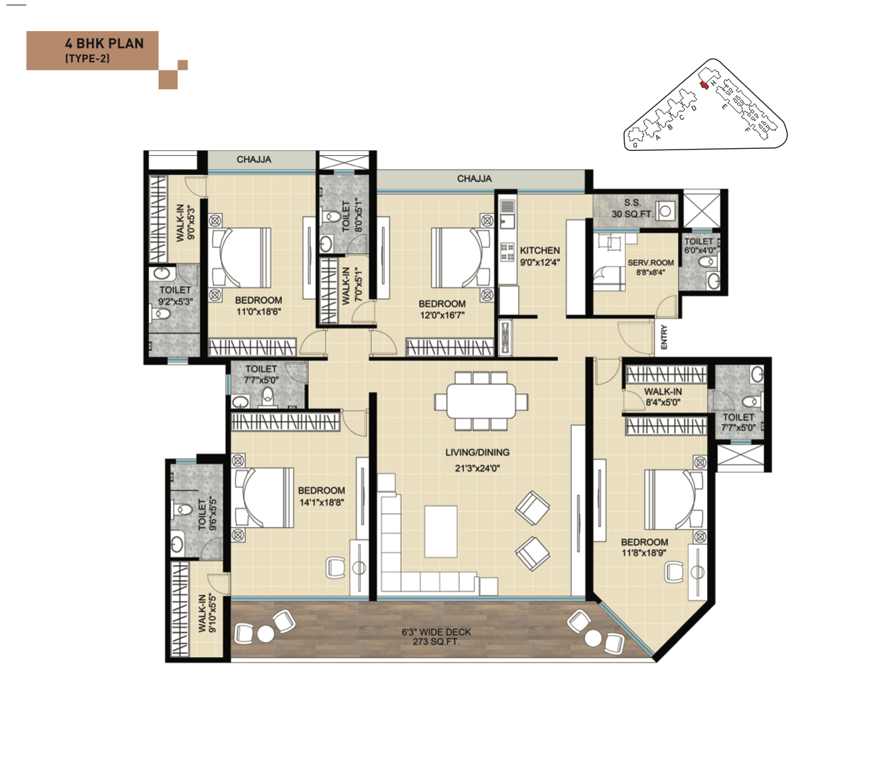Akshar Estonia, Nerul — floor plan 1