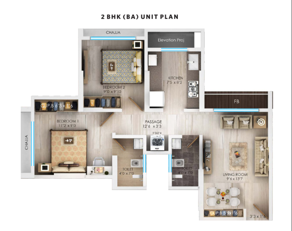 Charms Global City, Ambernath — floor plan 1