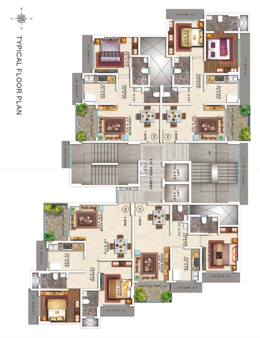Gajanan Superbia, Dombivli — floor plan 1