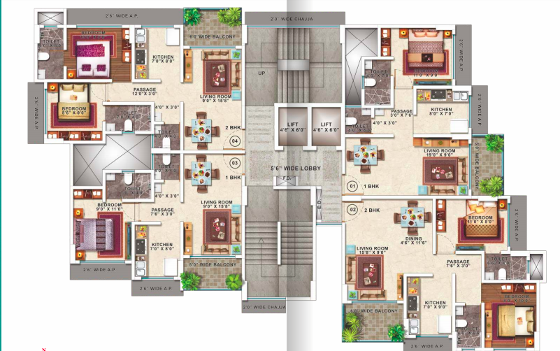 Gajanan Superbia, Dombivli — floor plan 2