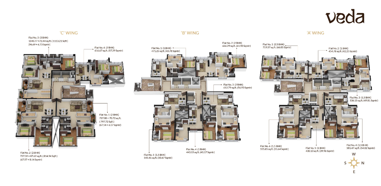 Sangam Veda, Andheri East — floor plan 1