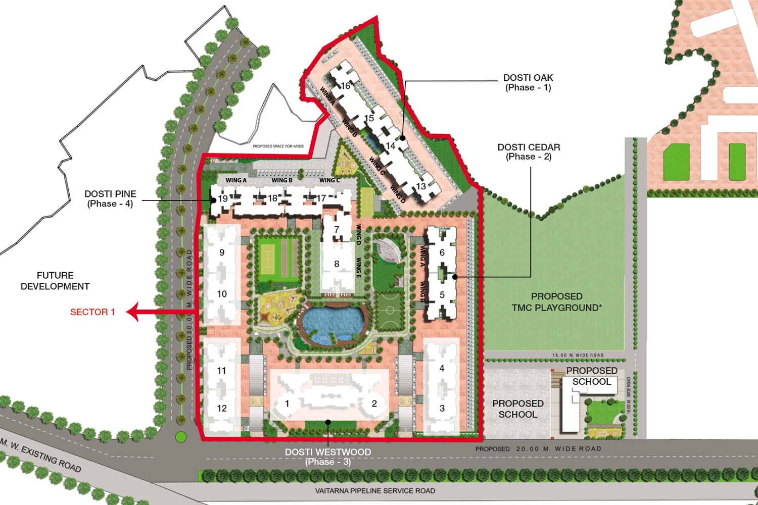 Dosti West County Olive, Thane West — floor plan 2