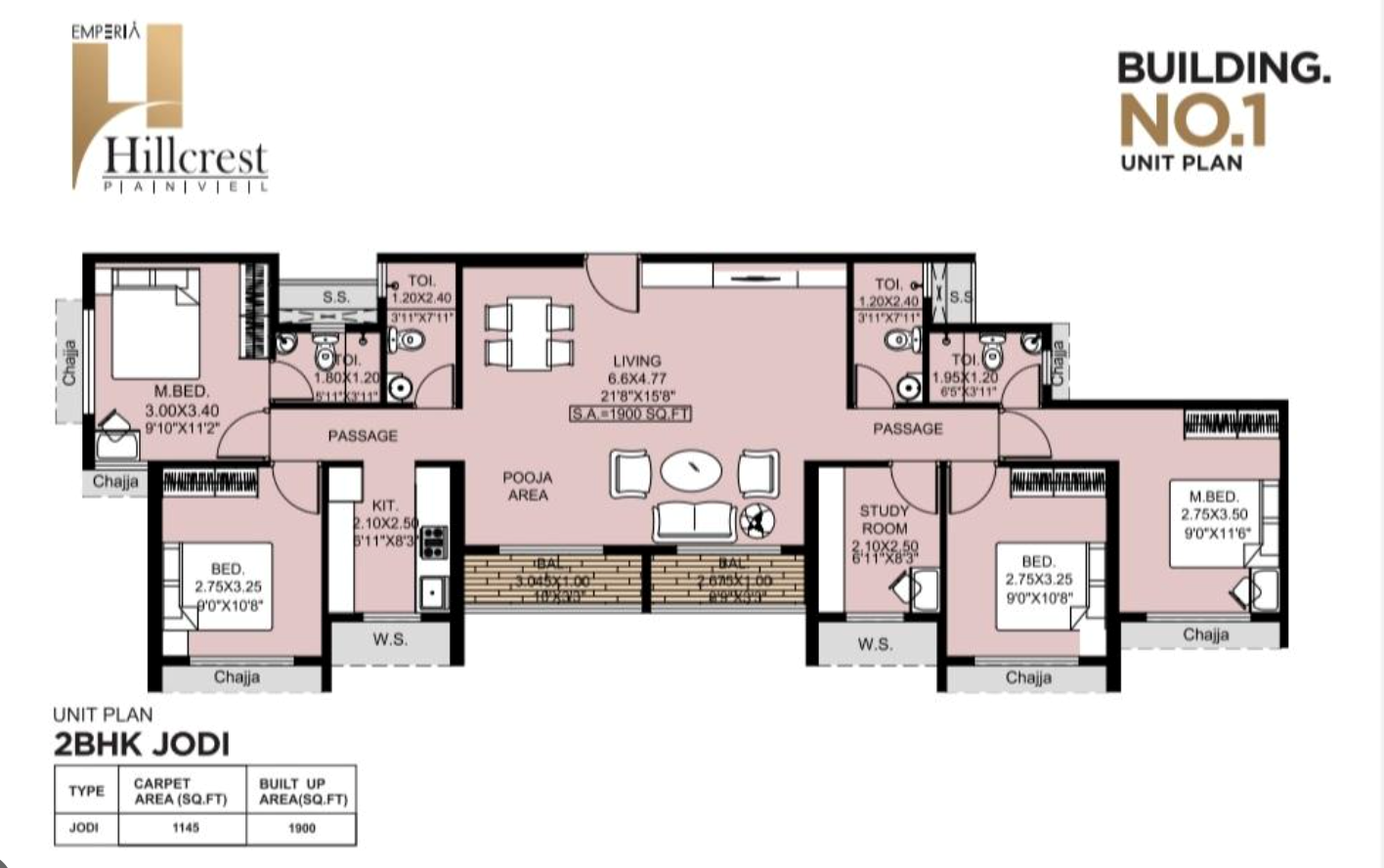 Emperia Hill Crest, New Panvel — floor plan 1