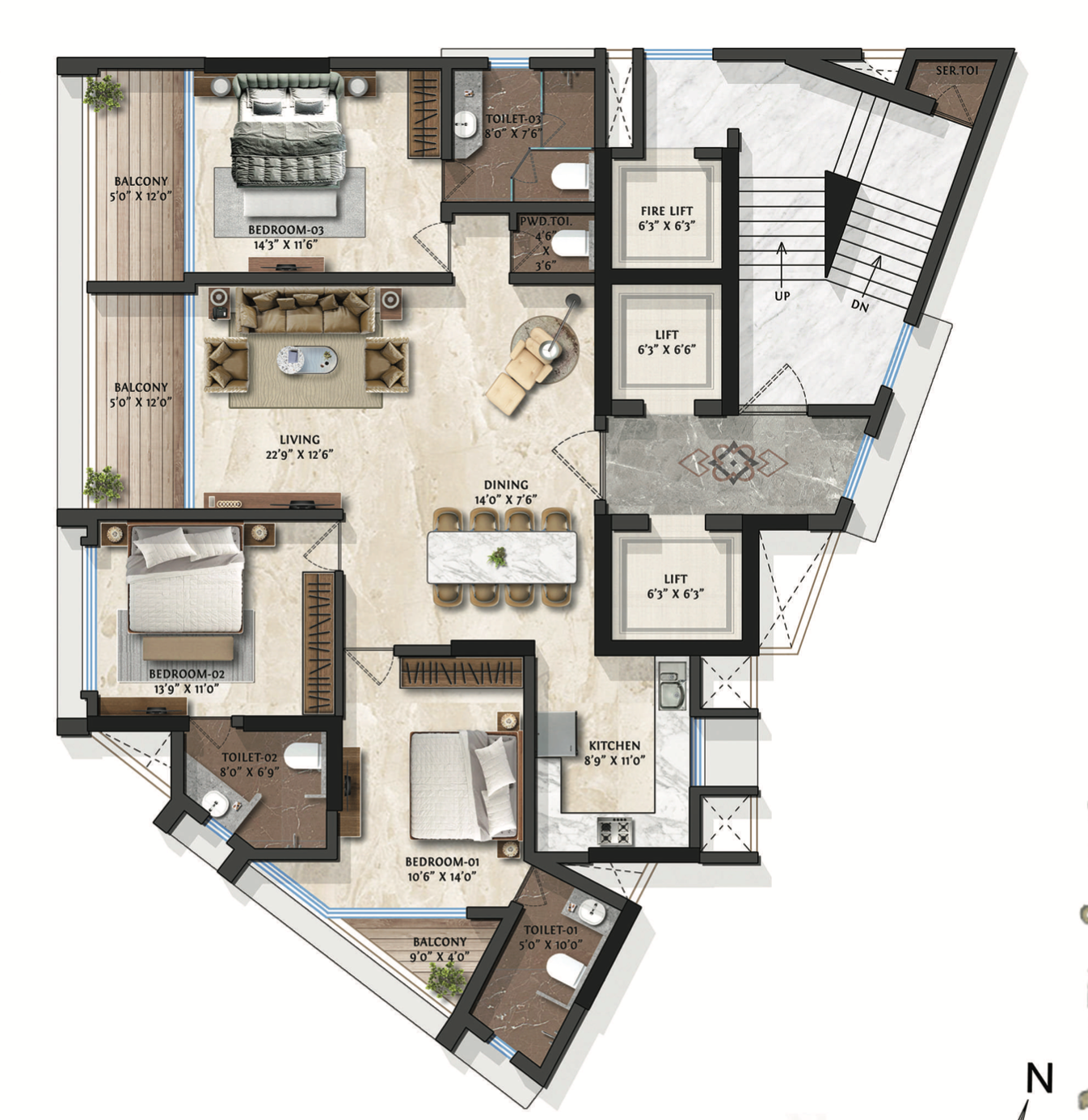 Yogi Sea, Khar West — floor plan 1