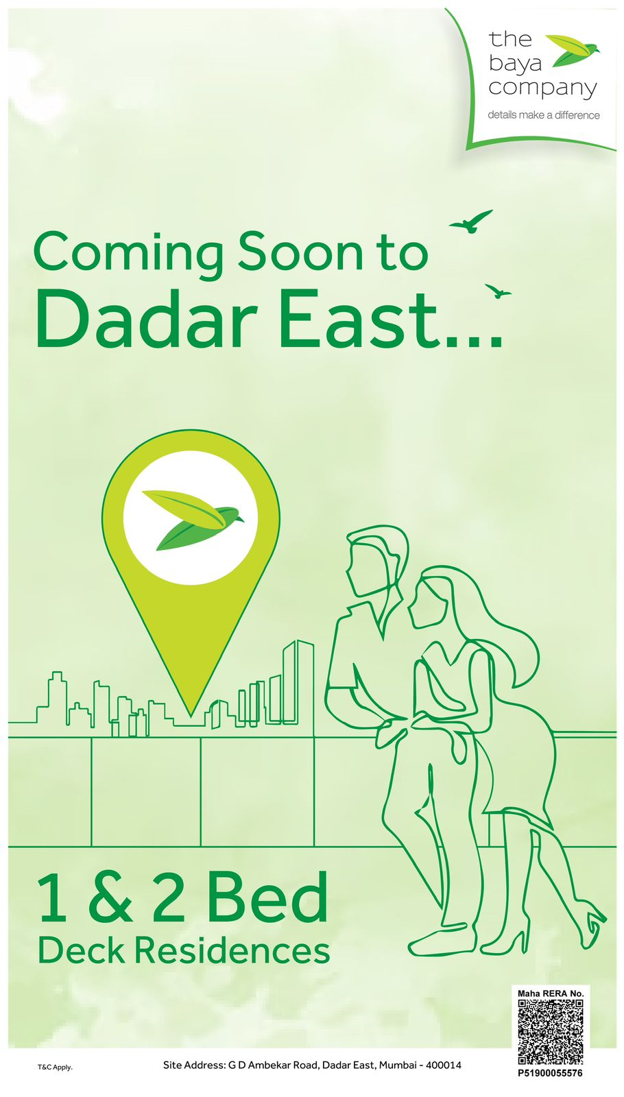 1 BHK Unfurnished in The Baya Sunrise , Dadar East