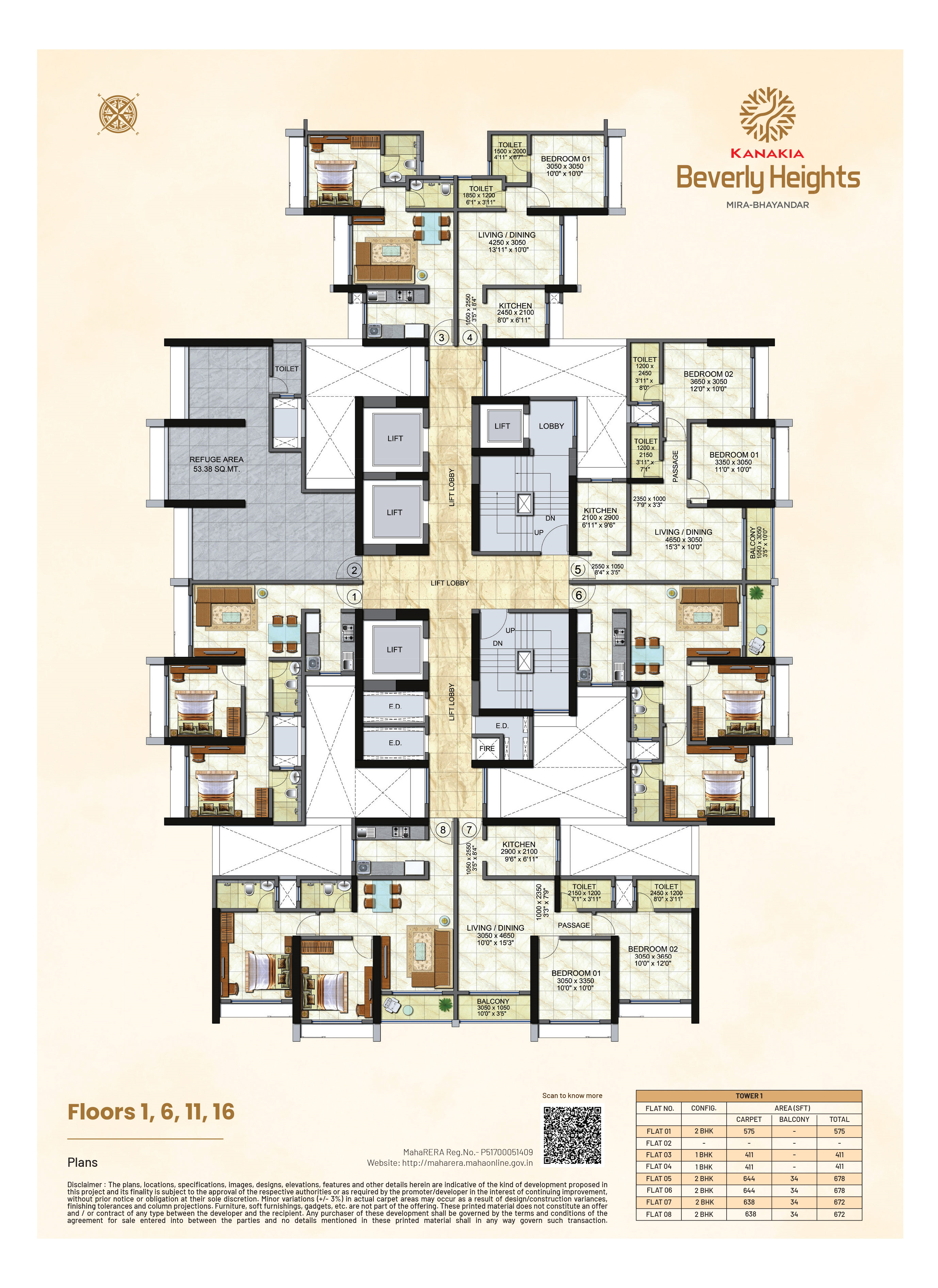 Kanakia Beverly Heights, Bhayandar — floor plan 1