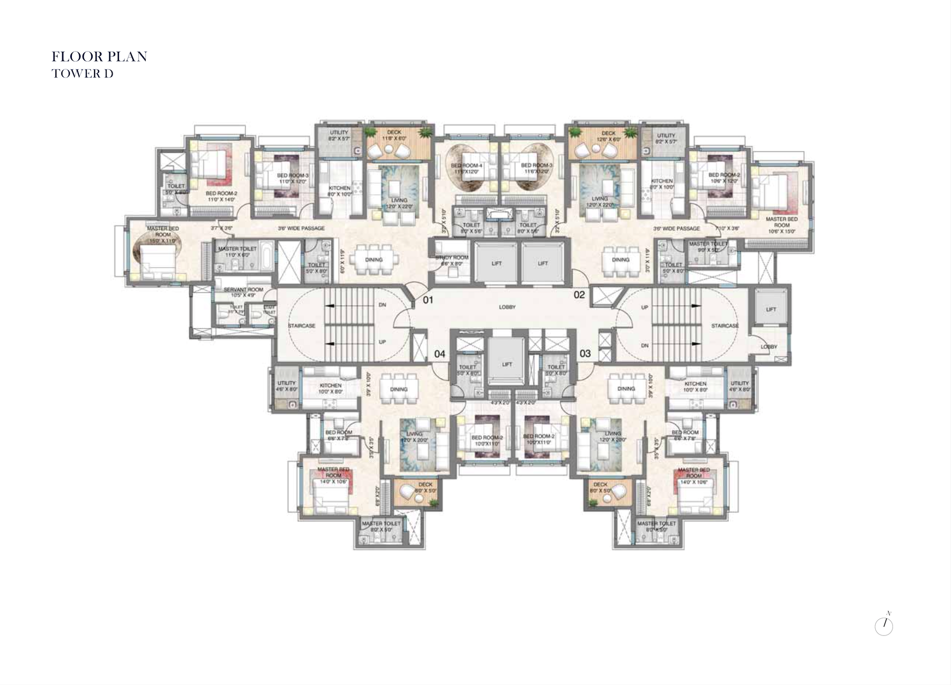 Lodha Bellagio Tower D, Powai — floor plan 1