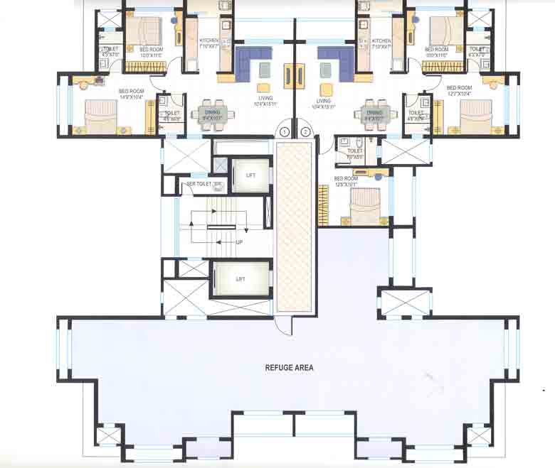 2 BHK Semi-Furnished in Fountain Heights , Kandivali East