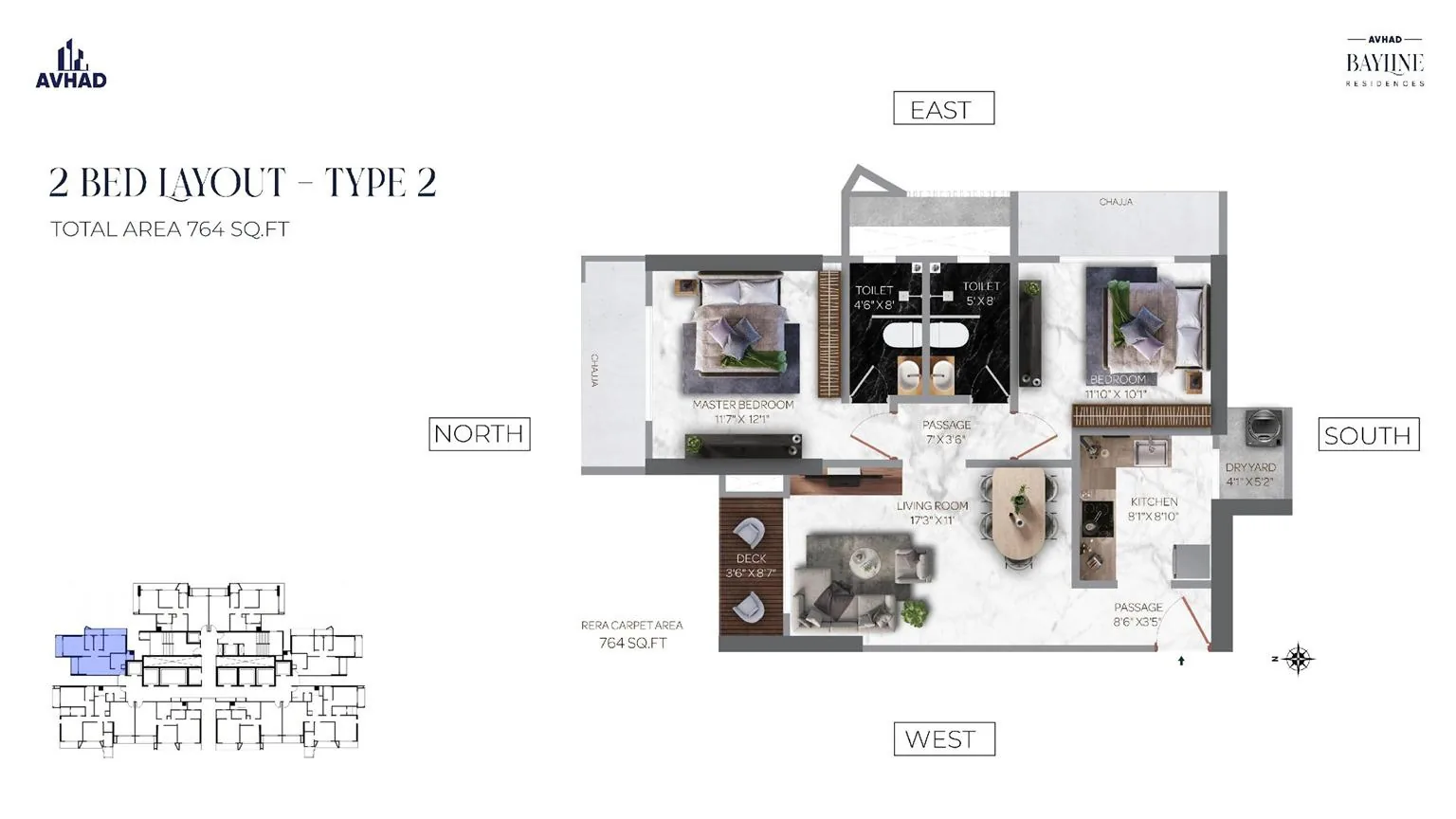Avhad Bayline Residences, Mahim — floor plan 2