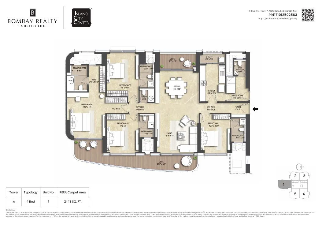Three ICC - Tower A, Dadar East — floor plan 1