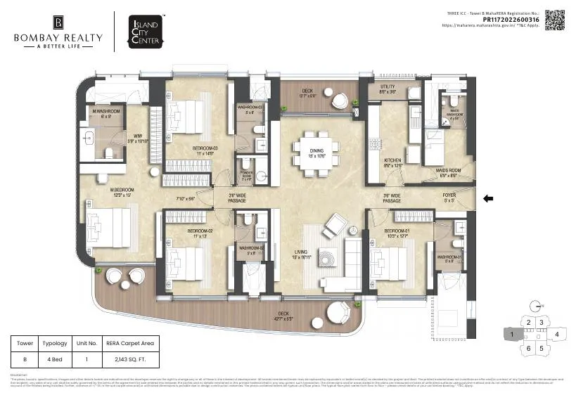 Three ICC - Tower B, Dadar East — floor plan 1