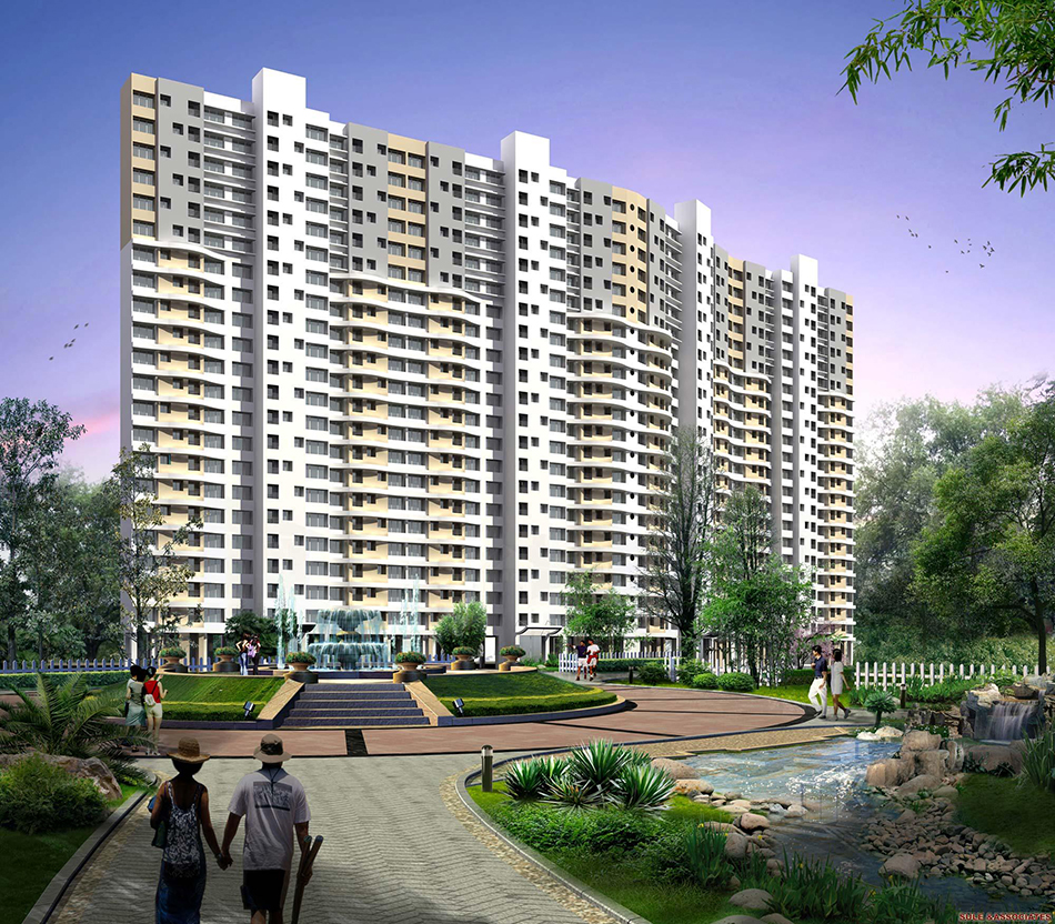 2 BHK Semi-Furnished in Hubtown Greenwoods , Thane West