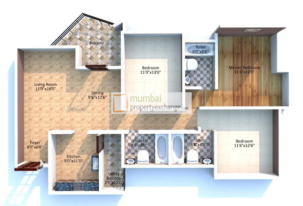 Crystal Spires, Thane West — floor plan 1