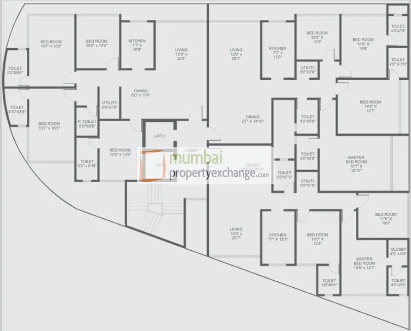 Desai Oceanic, Worli — floor plan 1
