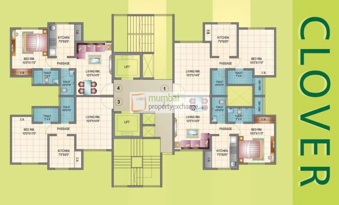 Mahavir Kalpavruksha - Oak, Tulip, Alcacia, Almond, Thane West — floor plan 1