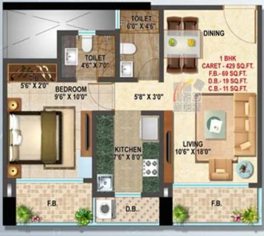 Platinum, Mira Road — floor plan 1