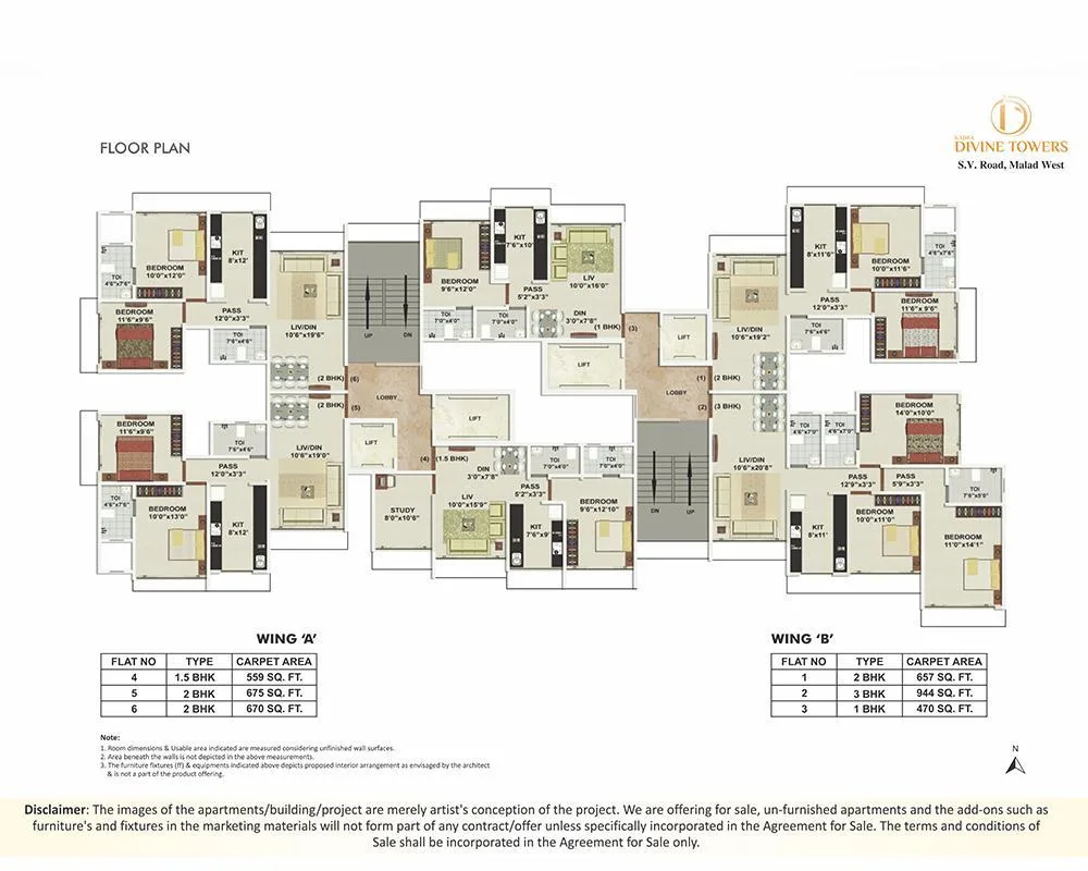 Kabra Divine Towers, Malad West — floor plan 1