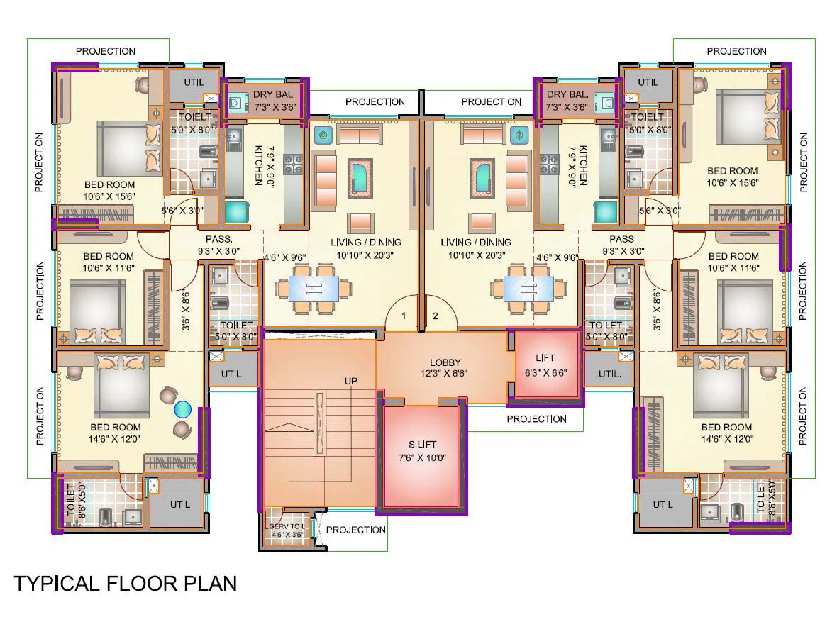 Ekta Maplewood, Khar West — floor plan 1