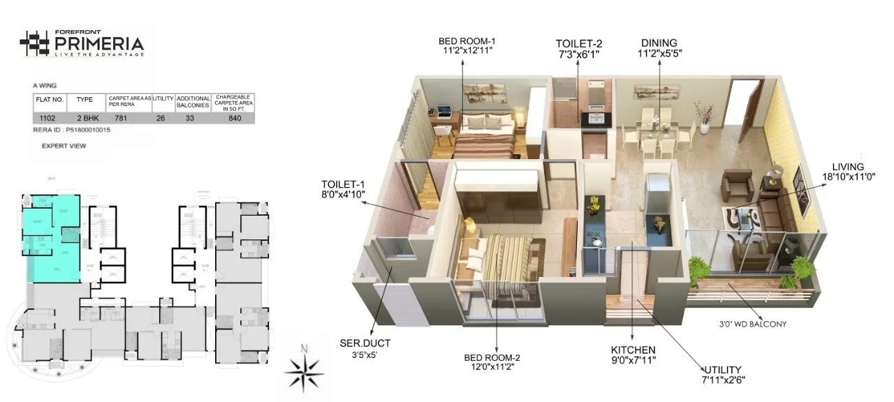 Primeria, Vile Parle East — floor plan 1