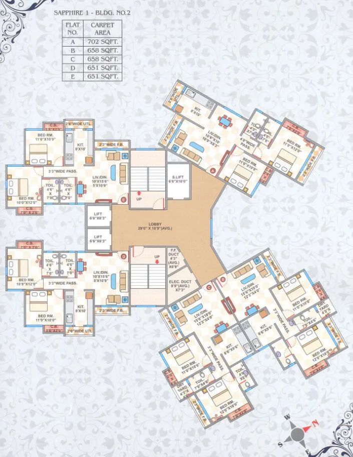 Cosmos Jewels Sapphire, Thane West — floor plan 1