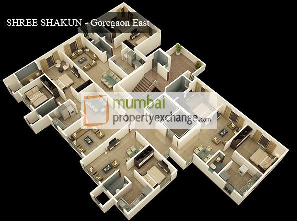 2 BHK Semi-Furnished in Shree Shakun Heights , Goregaon East