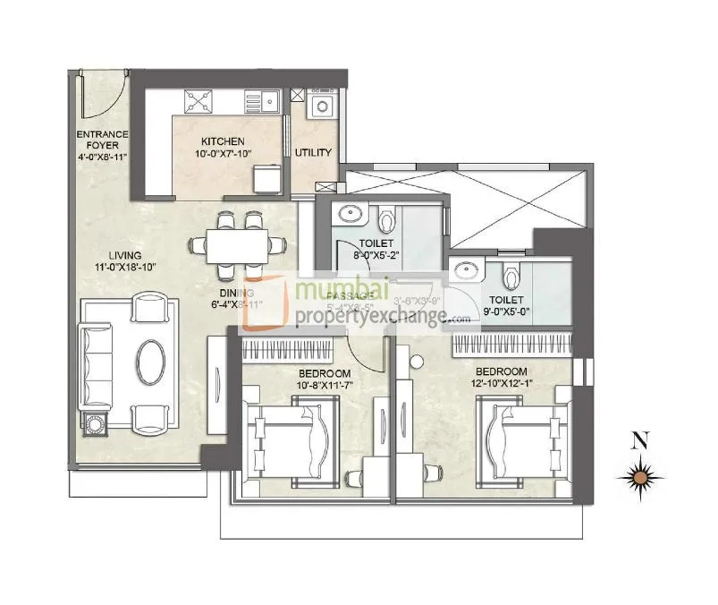 Kalpataru Crest Avalon, Bhandup — floor plan 1