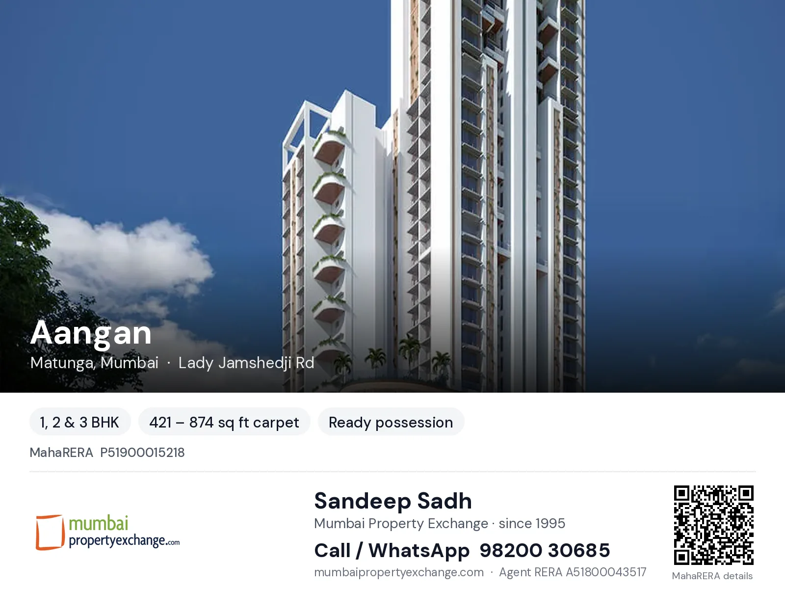 Aangan by TREC, Matunga, Mumbai — 1, 2 & 3 BHK ready-to-move project | Mumbai Property Exchange, Sandeep Sadh 98200 30685