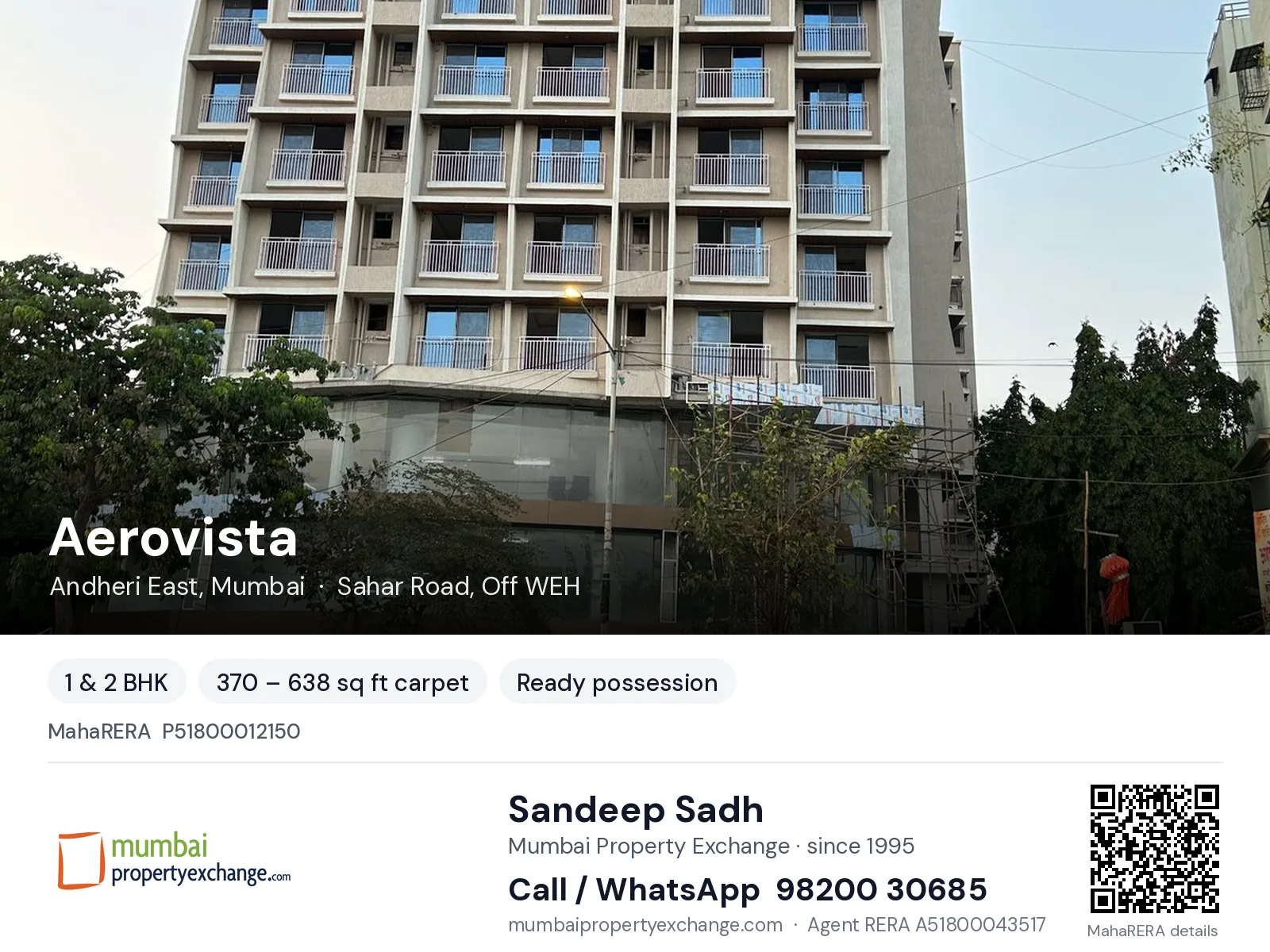 Aerovista by Gagangiri, Andheri East, Mumbai — 1 & 2 BHK ready-to-move project | Mumbai Property Exchange, Sandeep Sadh 98200 30685