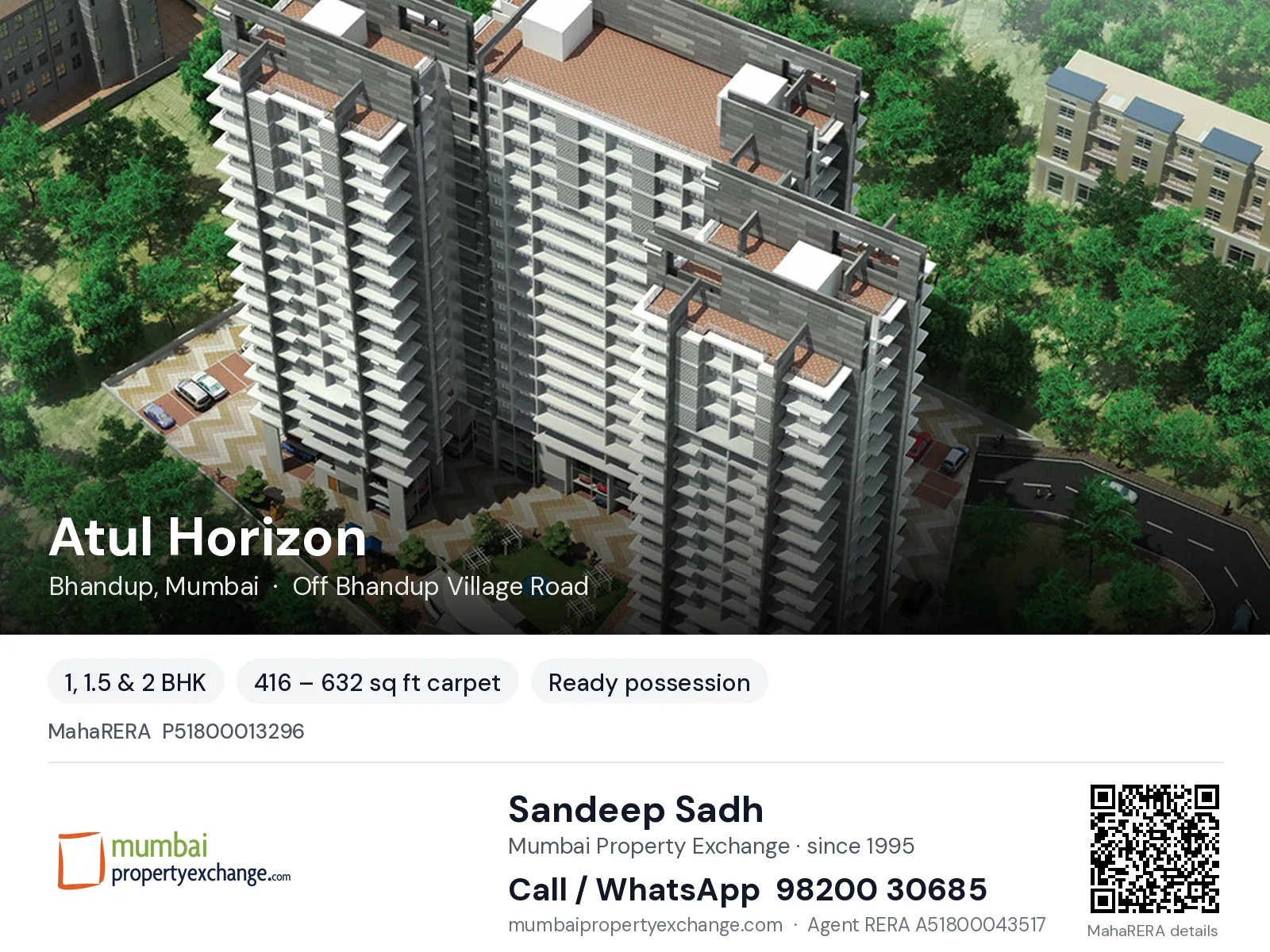 Atul Horizon, Bhandup, Mumbai — 1, 1.5 & 2 BHK ready-to-move project | Mumbai Property Exchange, Sandeep Sadh 98200 30685