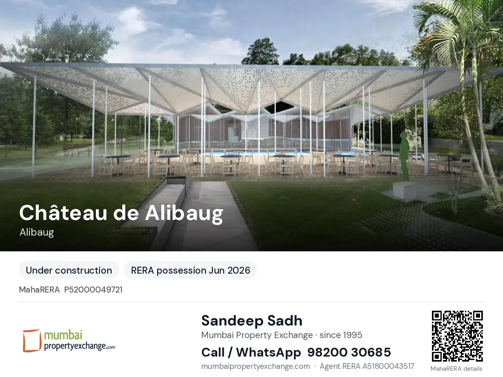 Château de Alibaug by House Abhinandan lodha, Alibaug — new project, RERA possession Jun 2026 | Mumbai Property Exchange, Sandeep Sadh 98200 30685