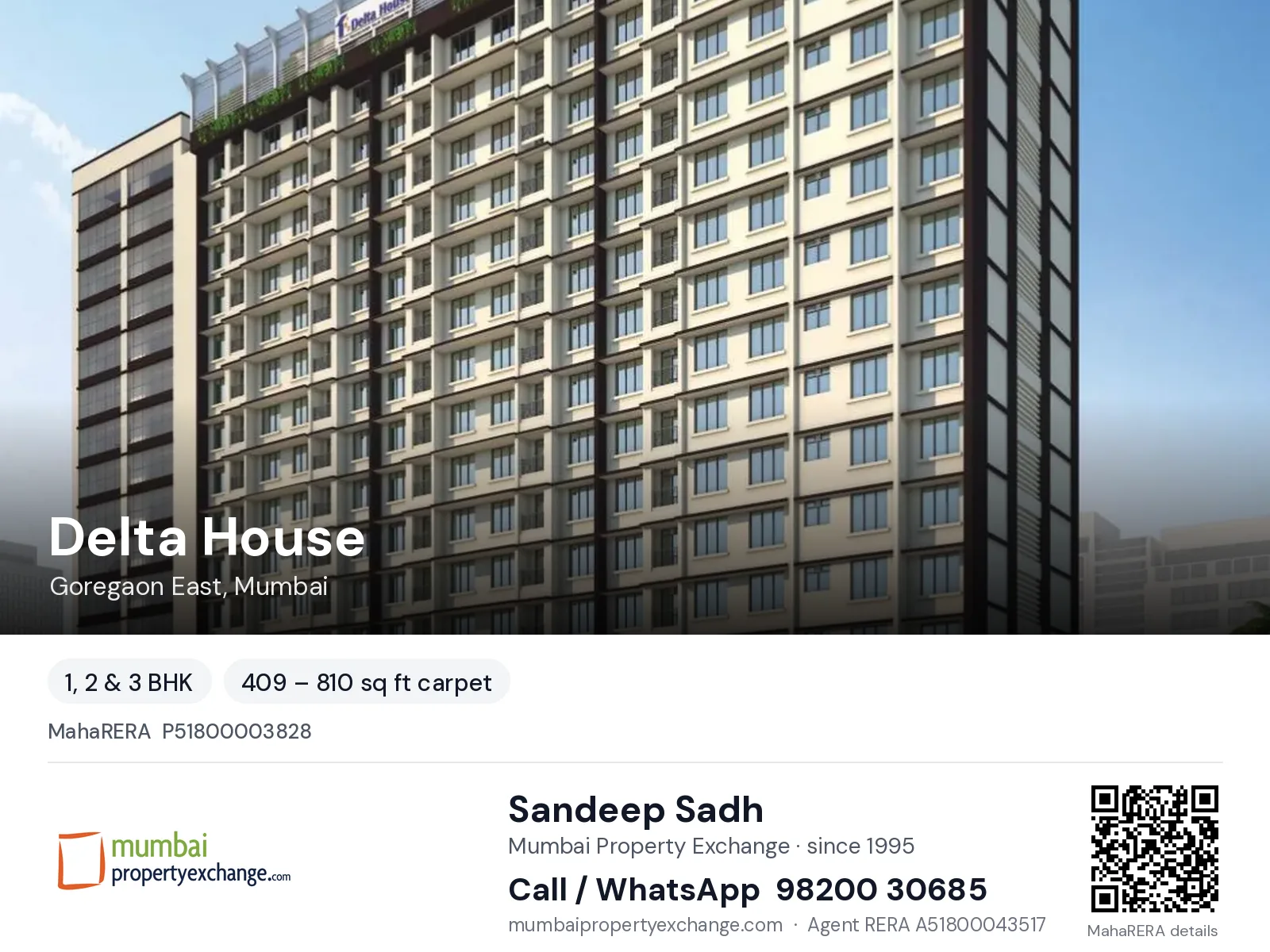 Delta House by Right Channel, Goregaon East, Mumbai — 1, 2 & 3 BHK project | Mumbai Property Exchange, Sandeep Sadh 98200 30685