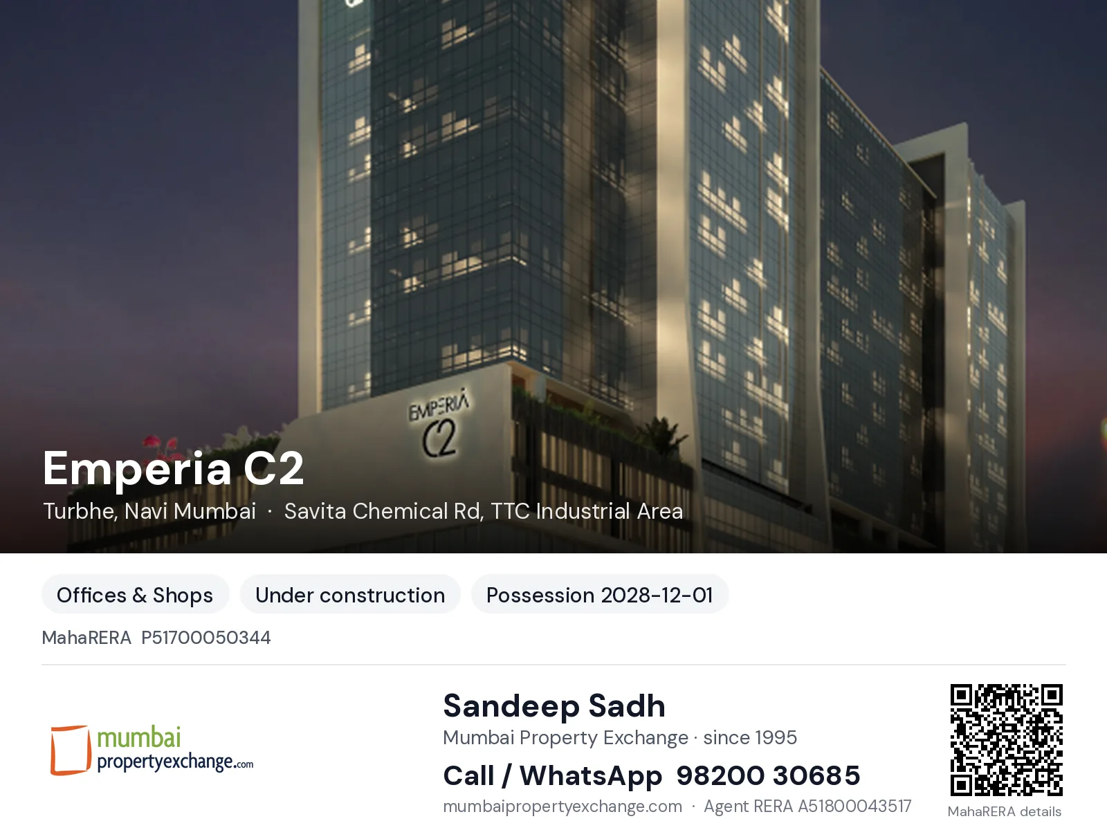 Emperia C2, Turbhe, Navi Mumbai — new project, possession 2028-12-01 | Mumbai Property Exchange, Sandeep Sadh 98200 30685