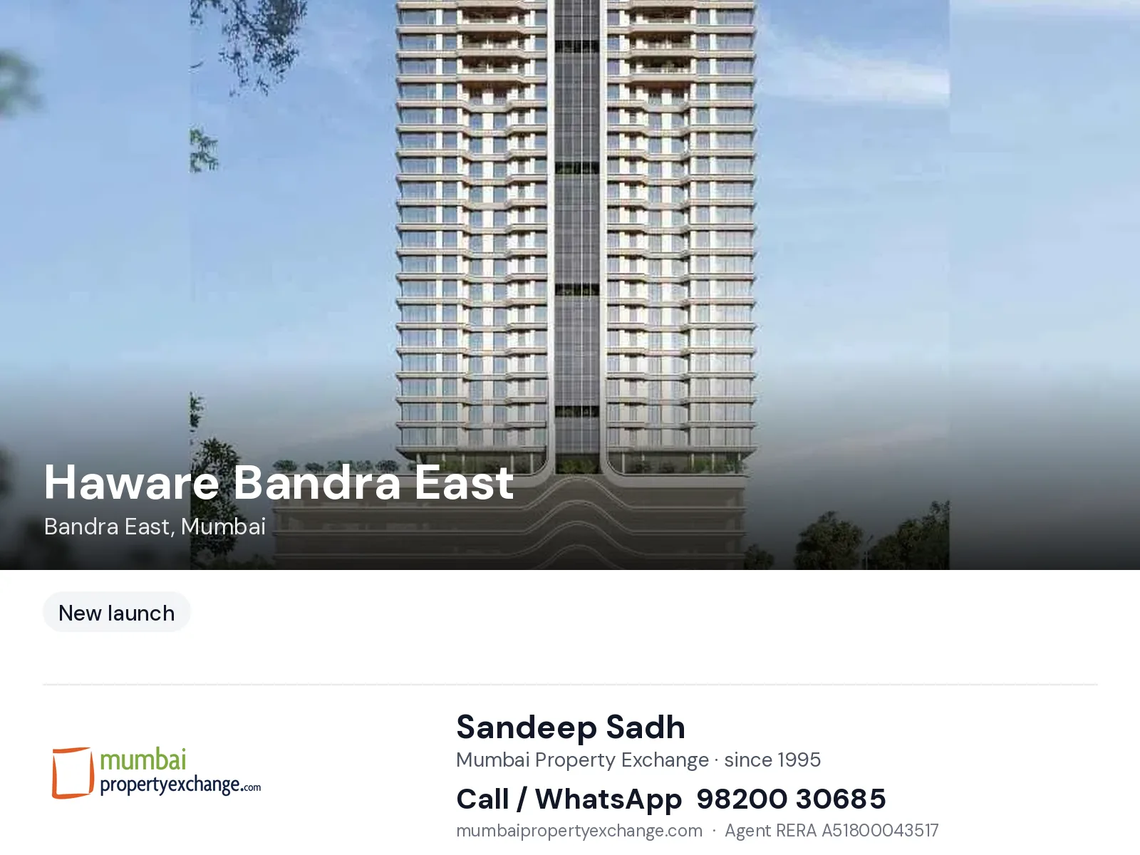 Haware Bandra East, Bandra East, Mumbai — new project | Mumbai Property Exchange, Sandeep Sadh 98200 30685