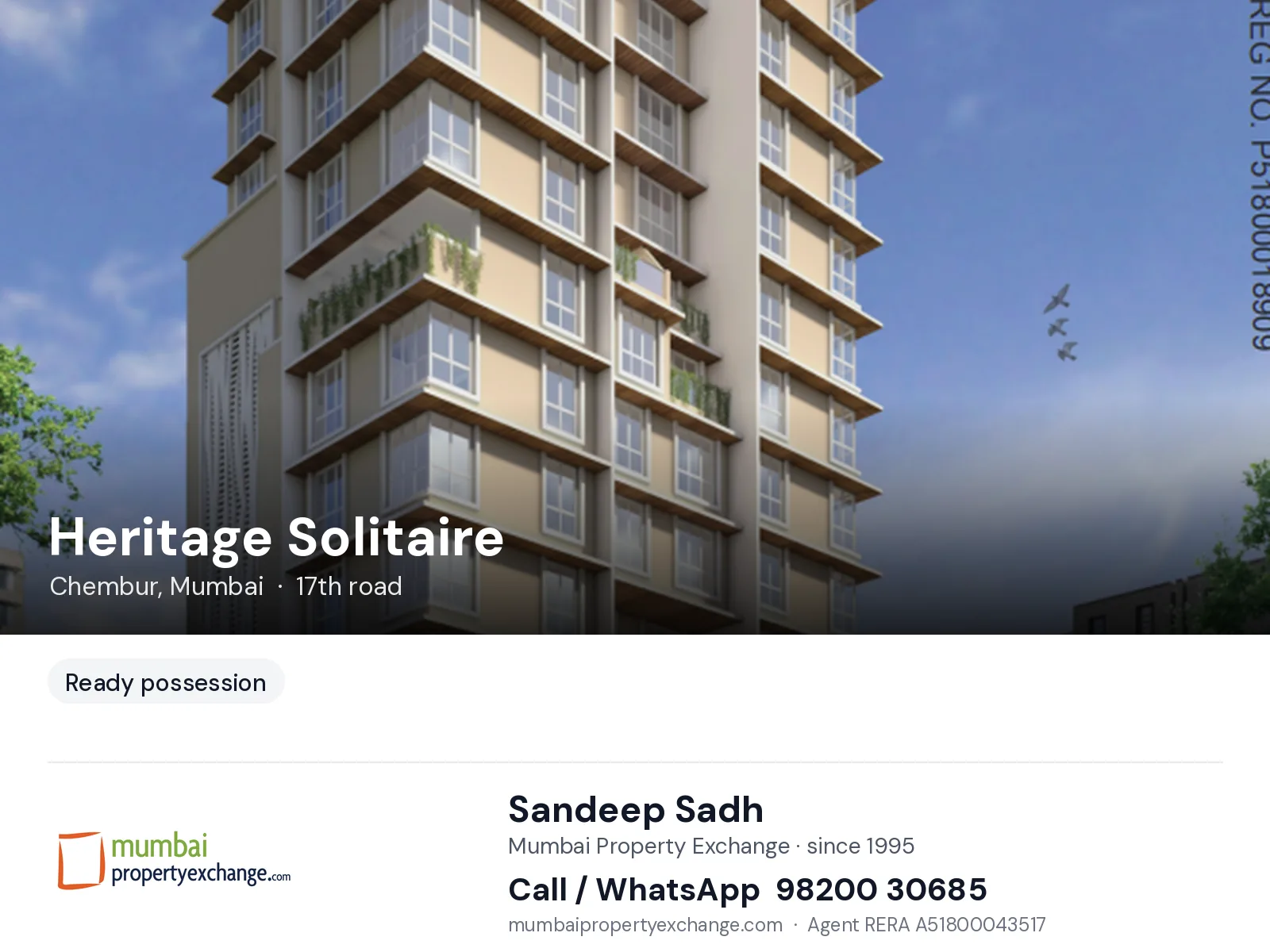 Heritage Solitaire, Chembur, Mumbai — ready-to-move project | Mumbai Property Exchange, Sandeep Sadh 98200 30685