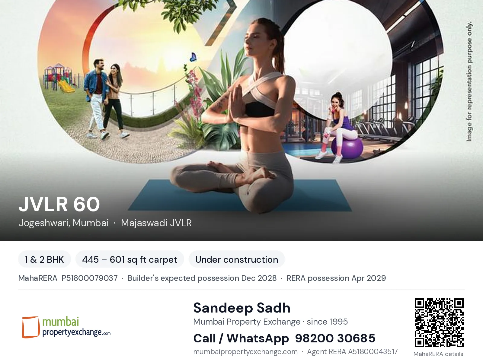 JVLR 60 by Vida, Jogeshwari, Mumbai — 1 & 2 BHK new project, builder's expected possession Dec 2028, RERA possession Apr 2029 | Mumbai Property Exchange, Sandeep Sadh 98200 30685