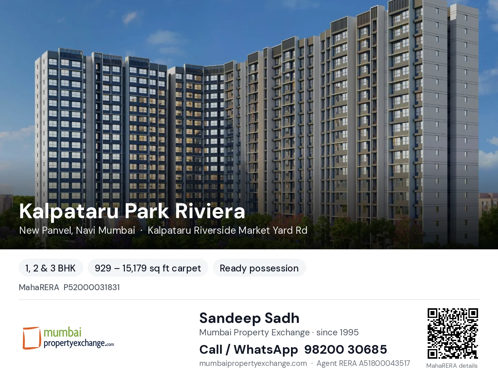 Kalpataru Park Riviera, New Panvel, Navi Mumbai — 1, 2 & 3 BHK ready-to-move project | Mumbai Property Exchange, Sandeep Sadh 98200 30685