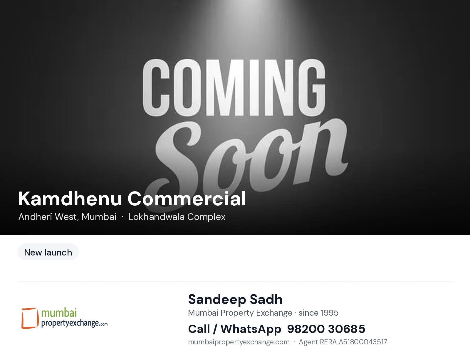 Kamdhenu Commercial by DGS, Andheri West, Mumbai — new project | Mumbai Property Exchange, Sandeep Sadh 98200 30685