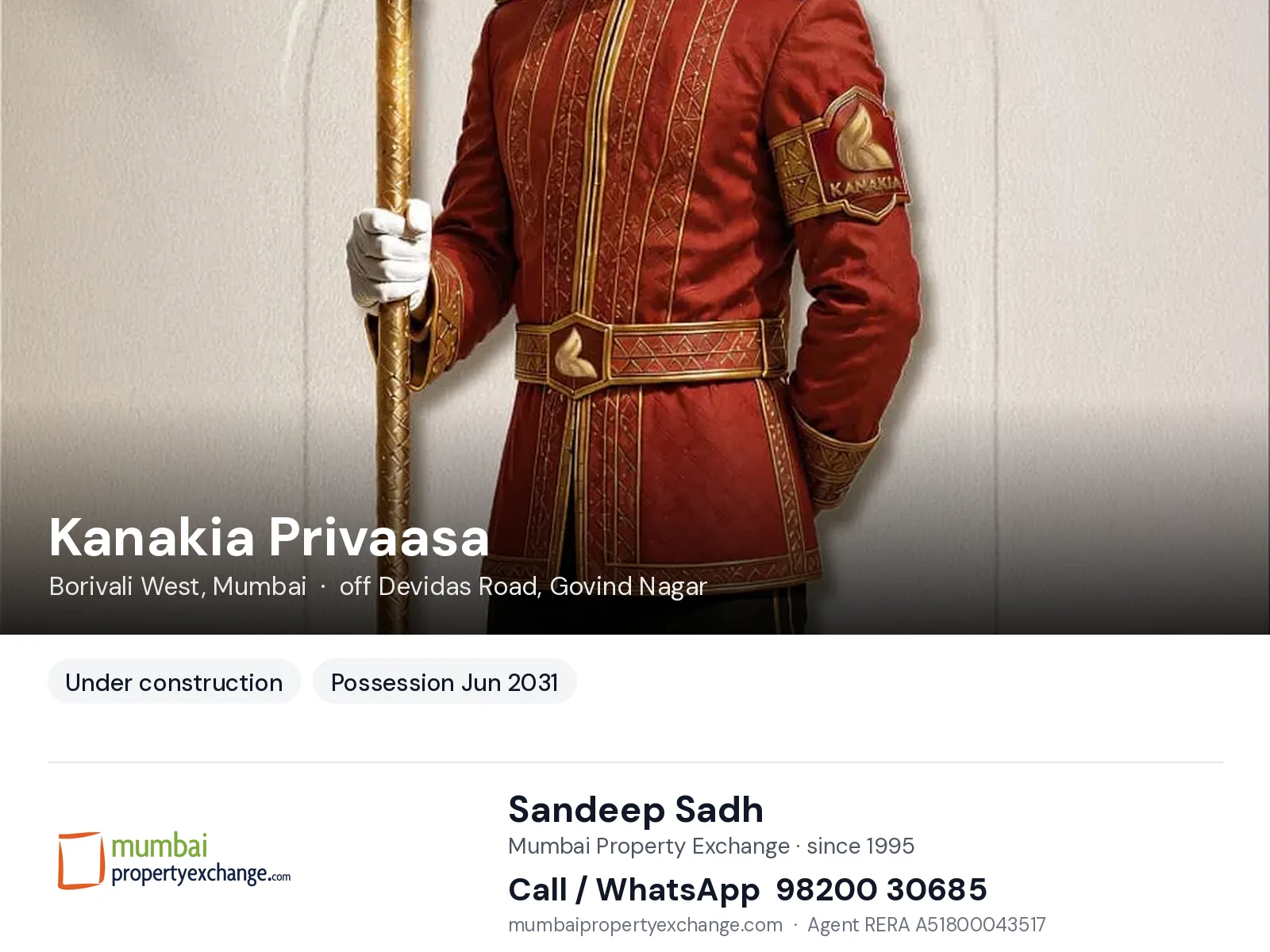 Kanakia Privaasa, Borivali West, Mumbai — new project, possession Jun 2031 | Mumbai Property Exchange, Sandeep Sadh 98200 30685