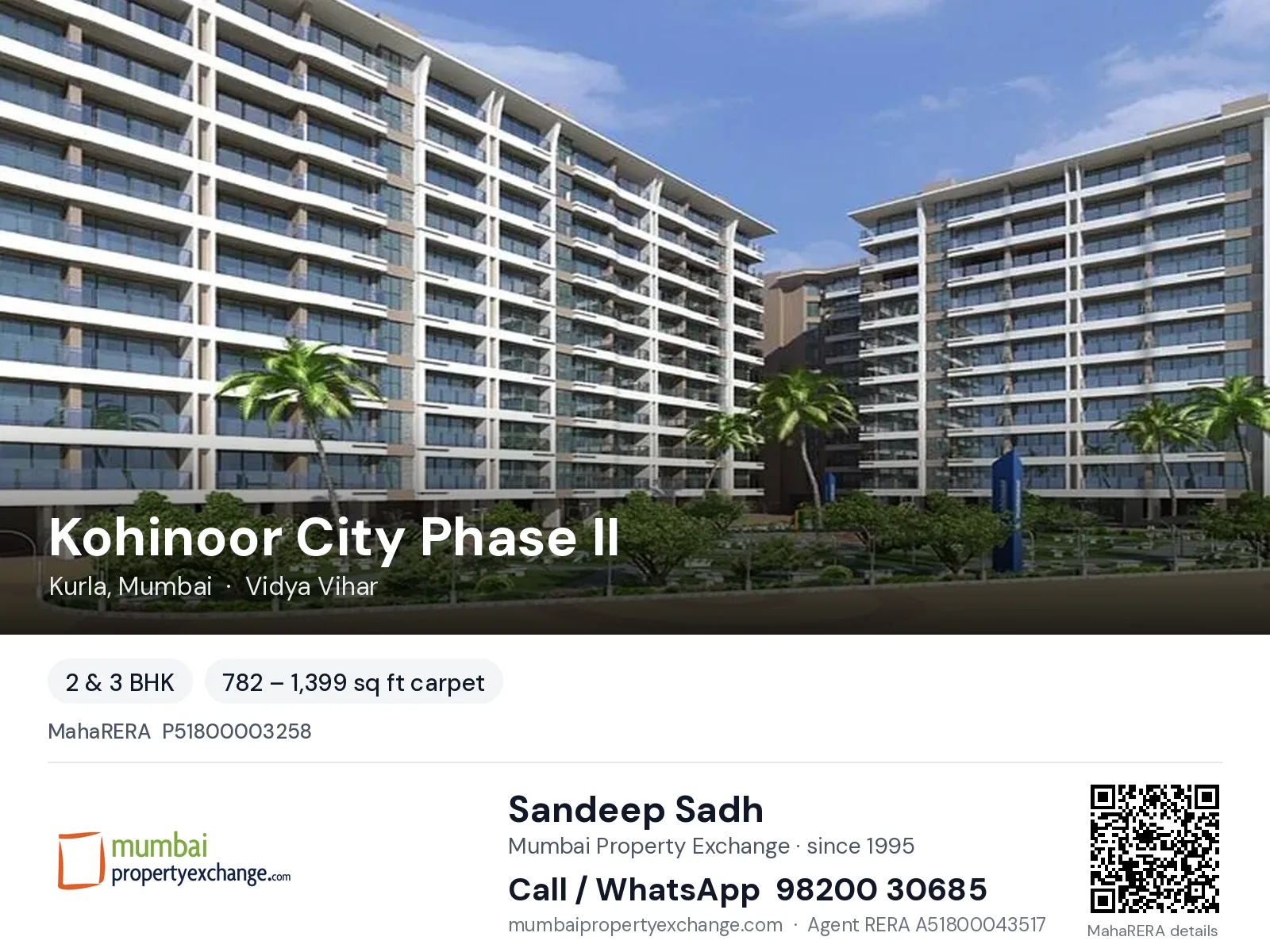 Kohinoor City Phase II, Kurla, Mumbai — 2 & 3 BHK project | Mumbai Property Exchange, Sandeep Sadh 98200 30685