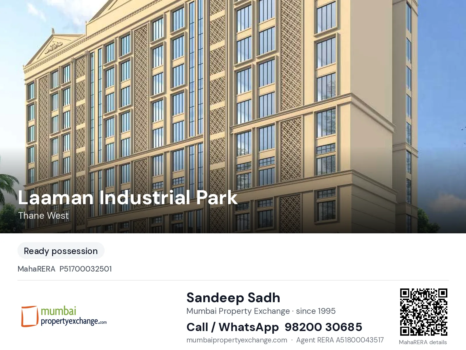 Laaman Industrial Park, Thane West — ready-to-move project | Mumbai Property Exchange, Sandeep Sadh 98200 30685