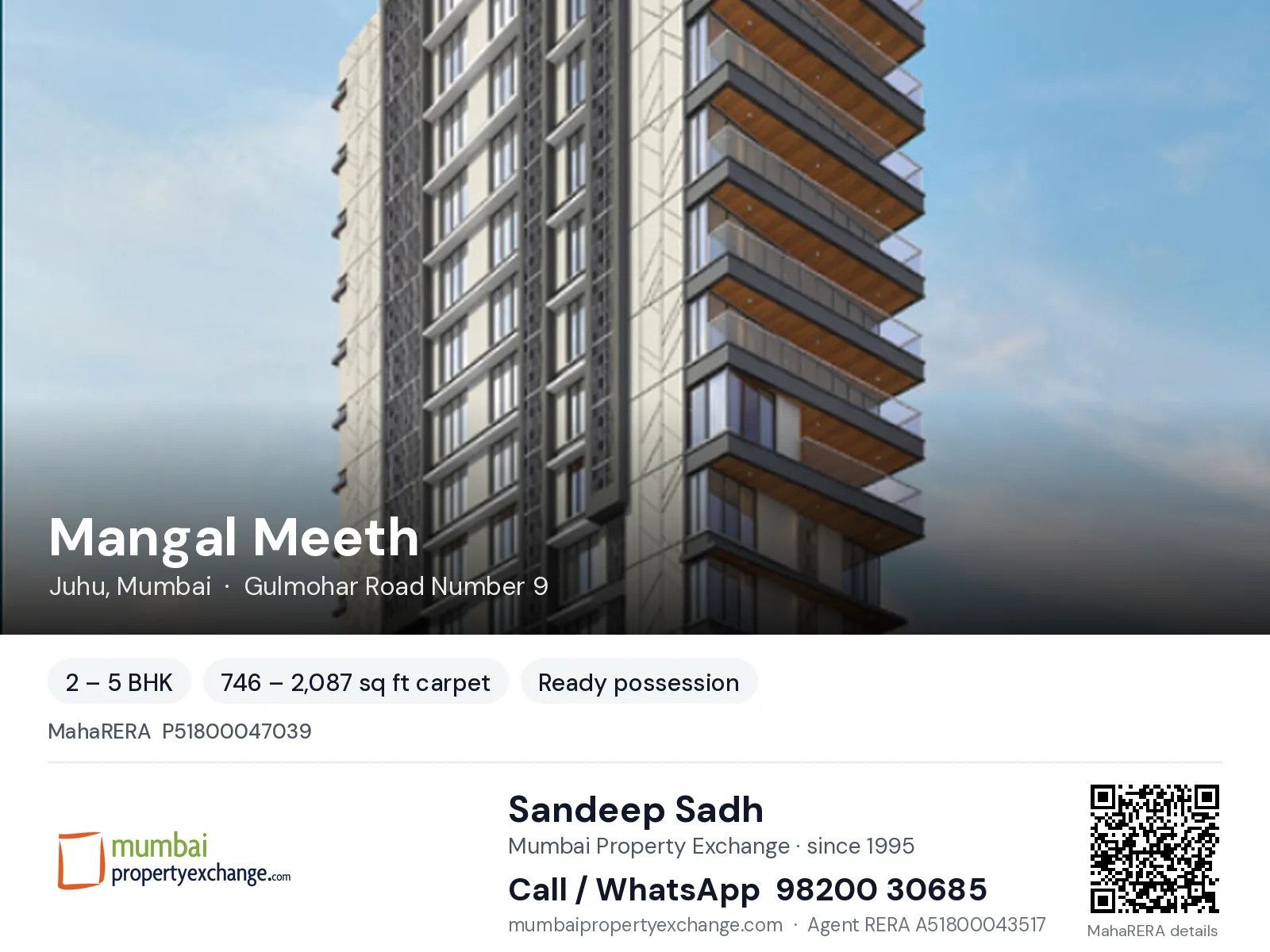 Mangal Meeth by Amal, Juhu, Mumbai — 2 – 5 BHK ready-to-move project | Mumbai Property Exchange, Sandeep Sadh 98200 30685
