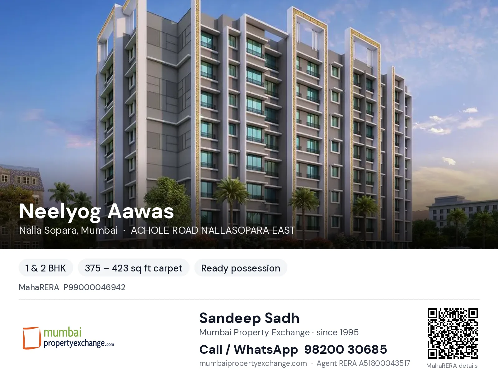 Neelyog Aawas, Nalla Sopara, Mumbai — 1 & 2 BHK ready-to-move project | Mumbai Property Exchange, Sandeep Sadh 98200 30685