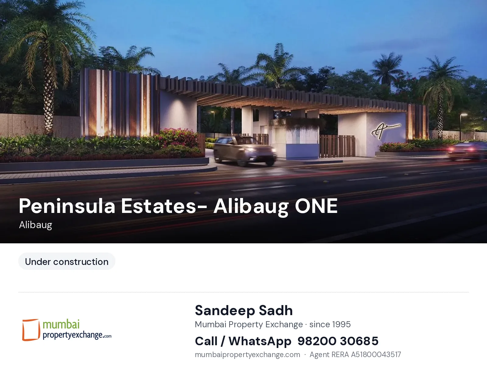 Peninsula Estates- Alibaug ONE, Alibaug โ new project | Mumbai Property Exchange, Sandeep Sadh 98200 30685